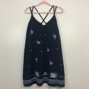 Xhilaration | Blue Embroidered Sun Dress